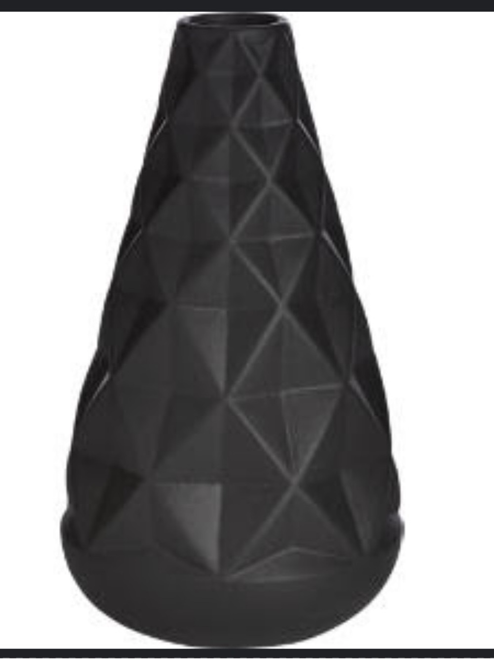 CB2 Matte Black Faceted Ceramic Vase